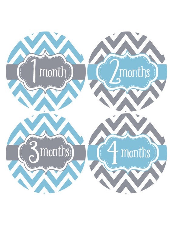 Baby Boy Month Stickers Monthly Newborn Sticker Milestone