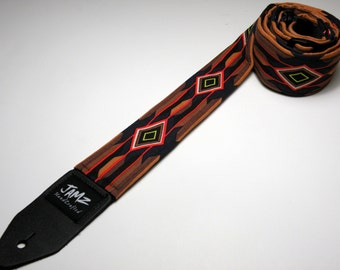 Southwestern style handmade guitar strap - Nevada Diamond