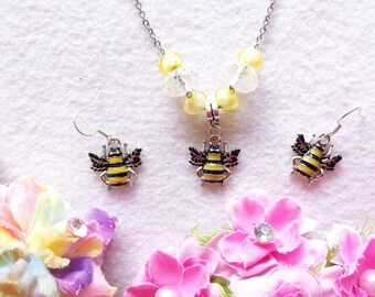 Bee Set of Necklace and Earrings