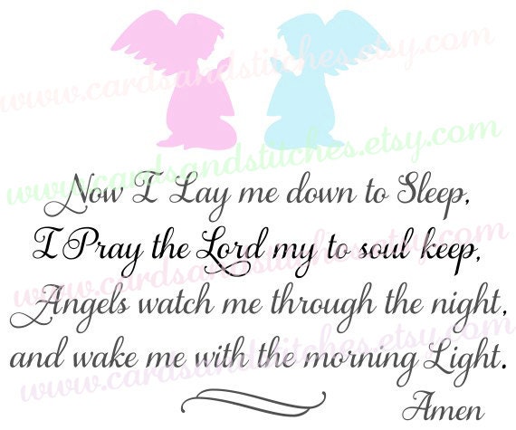 Angels Svg Now I Lay Me Down to Sleep Svg by cardsandstitches