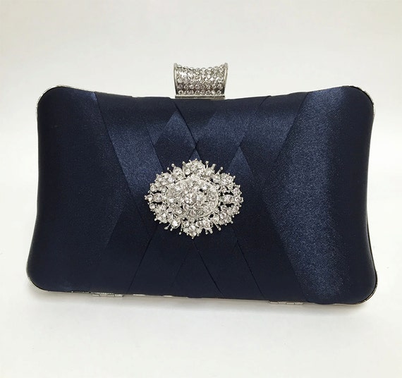 wedding clutch formal clutch Navy blue clutch evening bag