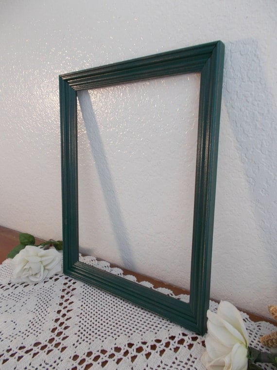 Green Picture Frame 10 x 13 Up Cycled Vintage Wood Rustic