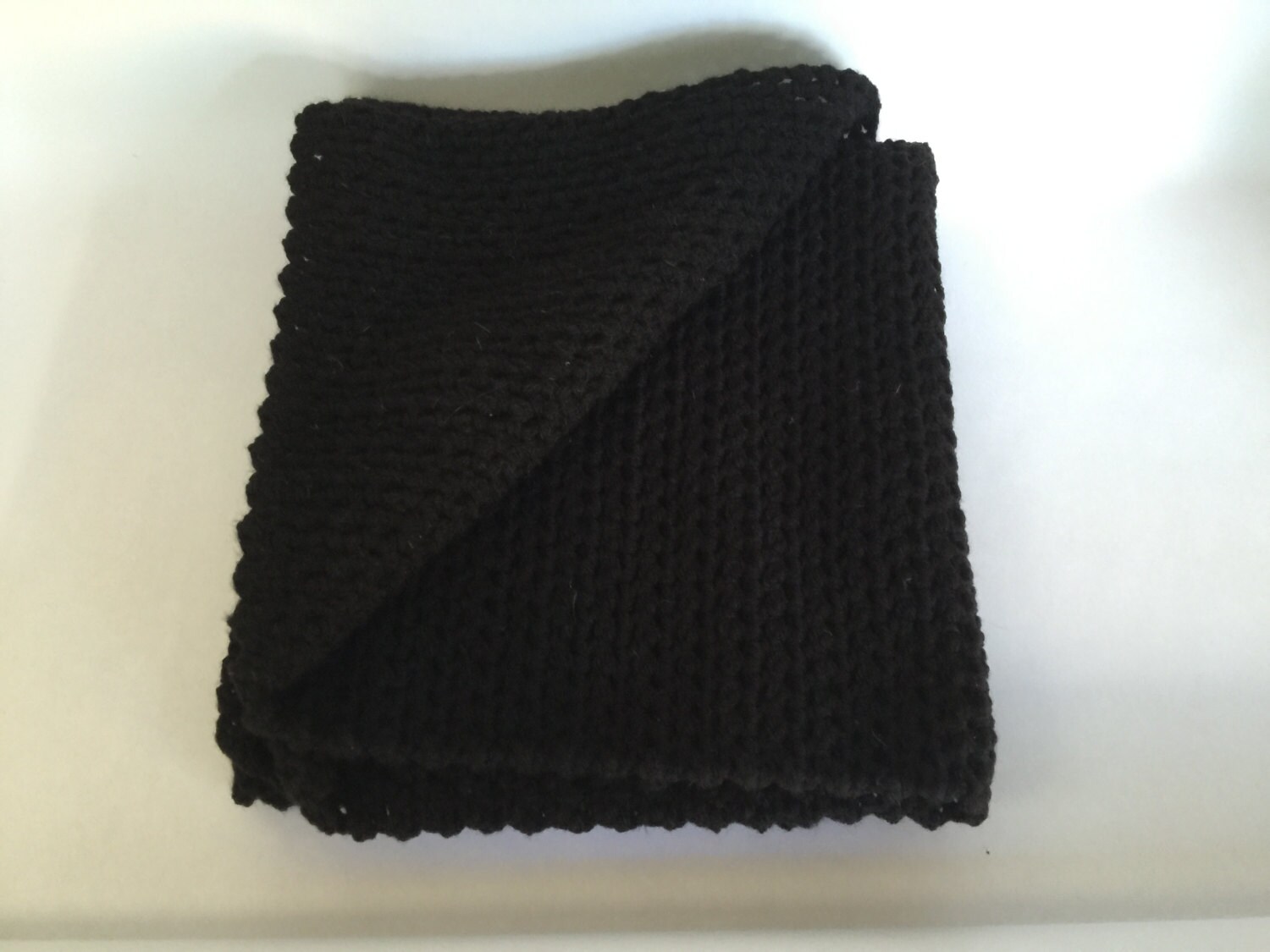 Lap Blanket Cover Office Chair Throw Work Throw Black Crochet