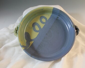 Brie Baker - Blue and green - baking dish - North Carolina Pottery - hostess gift - gift for friend