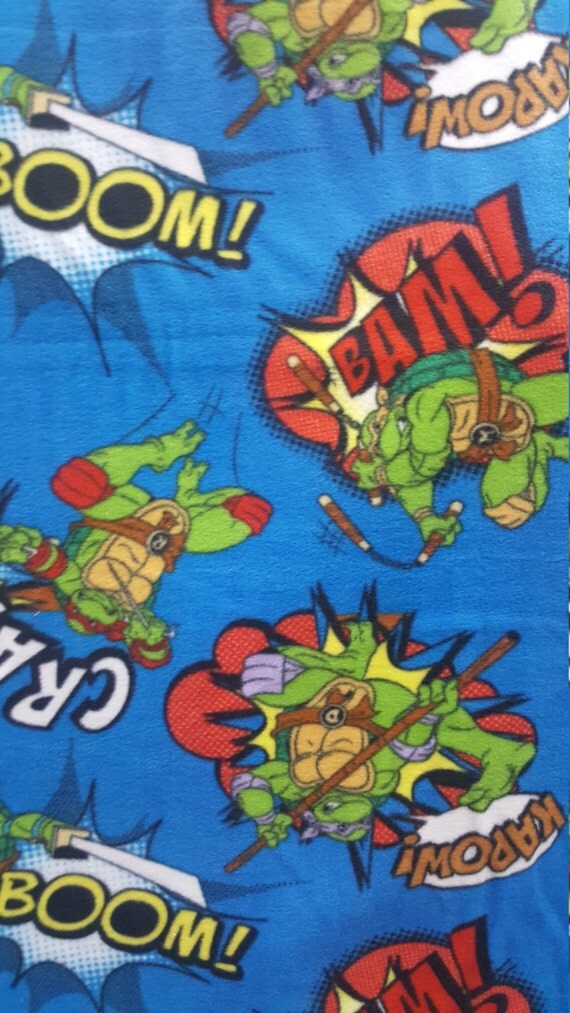 Ninja Turtles in Action Fleece Fabric by the Yard by SOFIRETAIL
