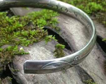 Silver Rune Jewelry -Silver Viking Bracelet - Viking Rune Jewelry - Viking Wedding - All 24 Elder Futhark Runes Hidden on inside