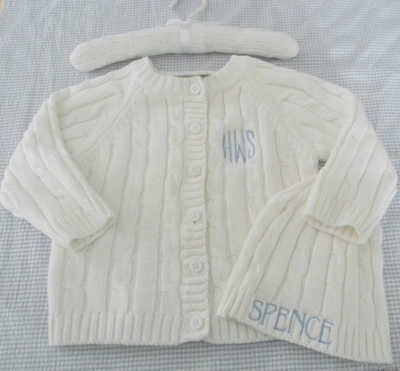 Infant Knit Sweater Set Monogrammed by ClassicStitchesSTL on Etsy