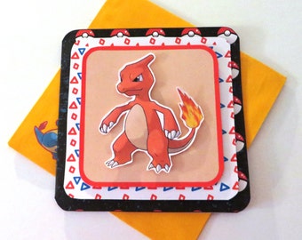 Handmade Pokemon birthday card & envelope.