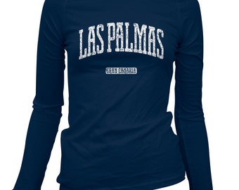 Women's Las Palmas Gran Canaria Long Sleeve Tee - S M L XL 2x - Ladies' Las Palmas T-shirt, Canary Islands, Islas Canarias, Spain - 3 Colors