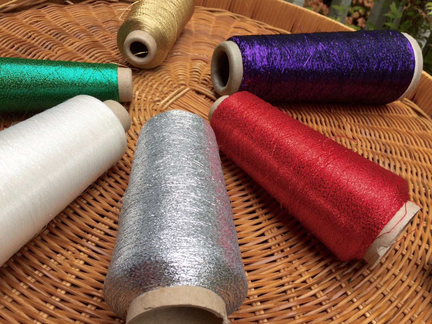 metallic weaving yarn 6 cone set A great for Saori weaving