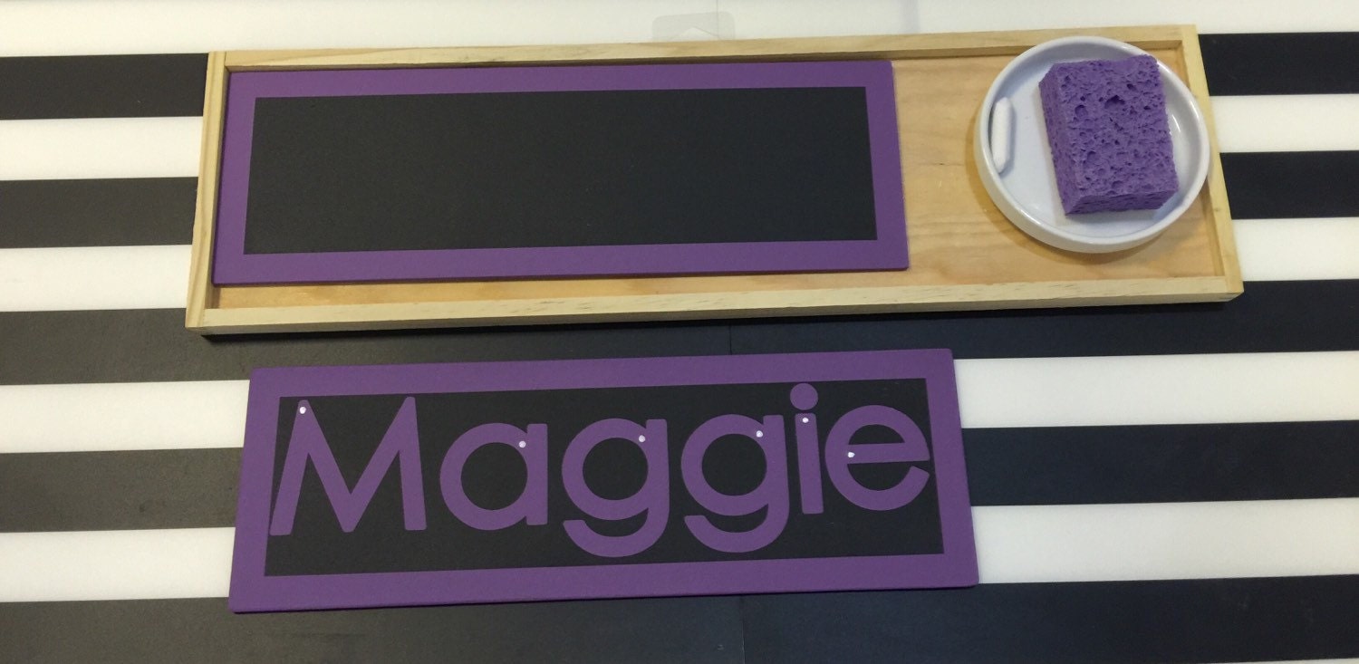 Custom made Print Chalkboard Names by Virtualmontessori on Etsy