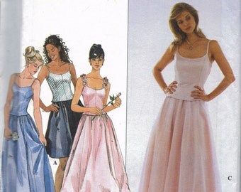 Prom Dress Pattern, Bridesmaid Dress Pattern, Wedding Dress Pattern, Bustier Top and Skirt Pattern, Size 6, 8, 10, Simplicity 8499