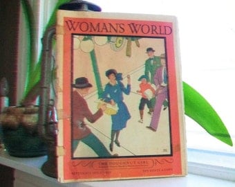 1928 Woman's World Magazine Vintage Art Deco Fashion September Issue