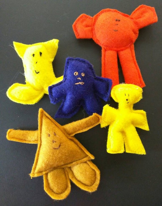 Soft Quiet Time Play Stuffed Felt set a 5 Monsters and