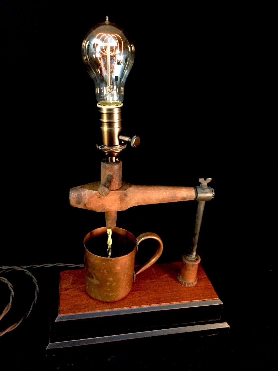 Rustic Table Lamp Antique Keg Tap by BenclifDesigns on Etsy