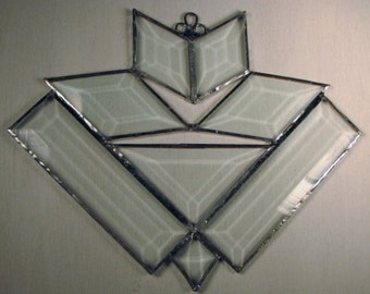 Prism, geometric stained glass panel