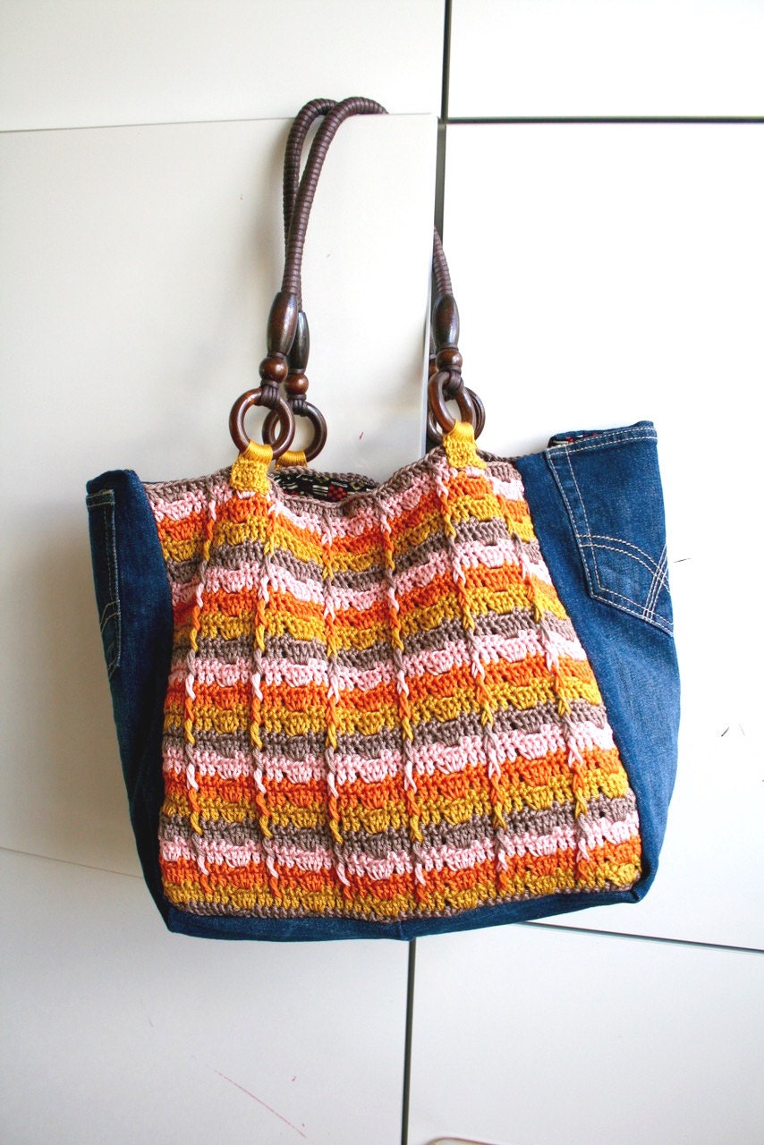 Crochet pattern crochet boho bag pattern crochet color tote