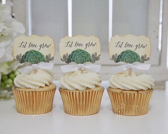 Wedding cupcake toppers Just Married Cupcake toppers by Unify