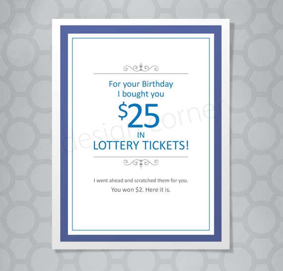 Funny Illustrated Lottery Ticket Birthday Card