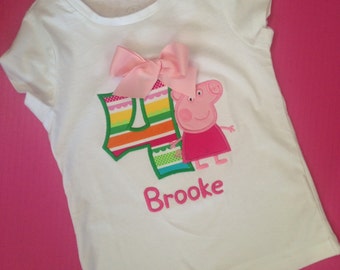 Peppa Pig Birthday Shirt or Onesie, Peppa Pig Birthday Party, Peppa Pig Party Shirt.