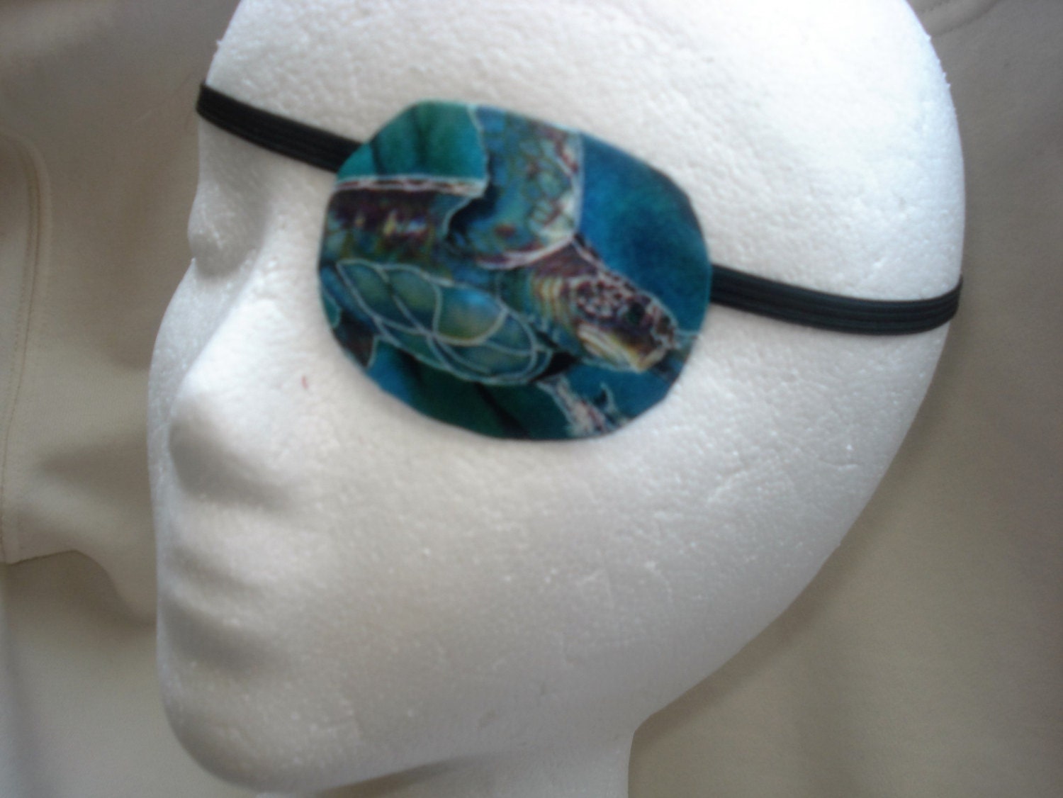 Adult unisex eye patch with a Sea Turtle pattern handmade with