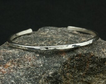 Hammered Sterling Silver Cuff Bracelet, Skinny Cuff, Silver Bracelet, Hammered Silver Cuff, Hammered Bracelet, Hammered Cuff