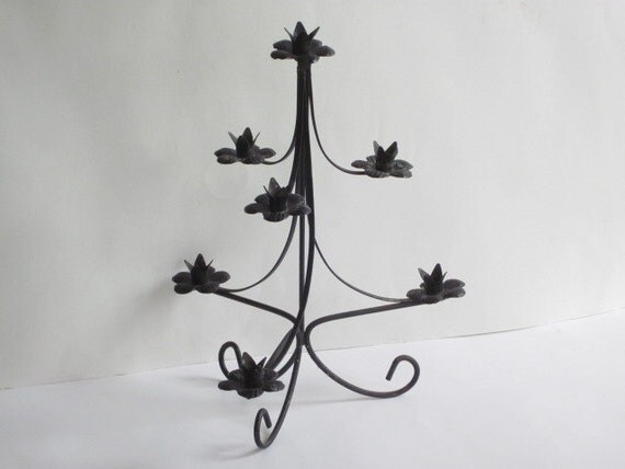 vintage black metal christmas tree candle holder vintage black metal christmas tree candle holder