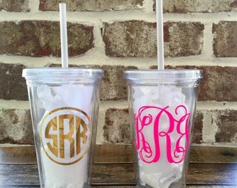 Monogrammed Tumbler Monogrammed Cup Monogrammed Gifts Bridesmaid Gifts Group Discount