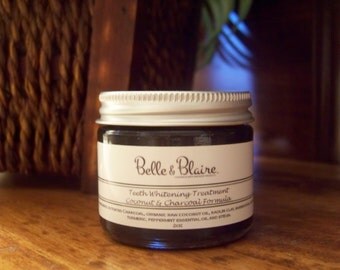 Teeth Whitening Toothpaste- Plant Based- Vegan- Activated Charcoal and Raw Coconut Oil- 2oz