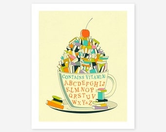 READ, Inspirational Pop Art, Giclée Fine Art Print for the Home Decor by Jazzberry Blue