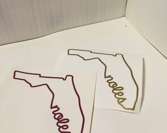 Florida State Outline Florida State Seminoles Noles Decal