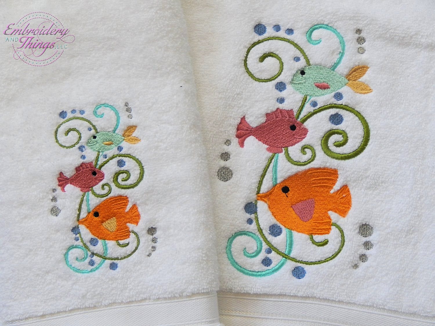 Personalized Fish Bath Towel . Custom towels. Fish towels