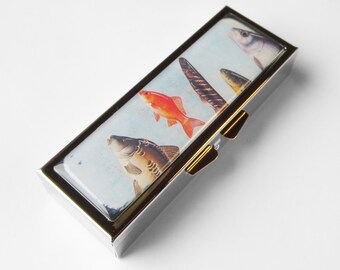 Funny Pill Box, pill case, Fish pill container, medication organizer, suppliment holder, vitamin kit, gift for mom, gift for her, P56