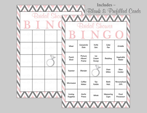 Blank Bridal Shower Bingo Template