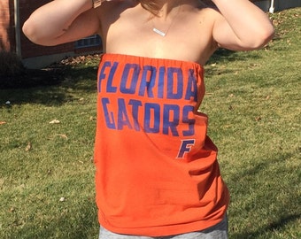 Women's Orange Florida Gators Strapless Tube Top Tee Shirt Small