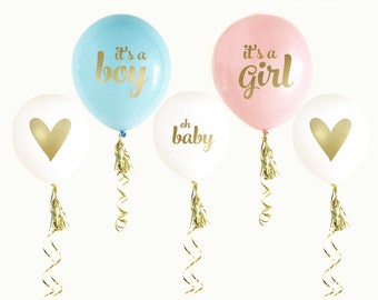 Gender Reveal Party, Gender Reveal Decorations, It's a Boy, It's a Girl, SET of 3 Balloons, Blue Decor, Pink Decor