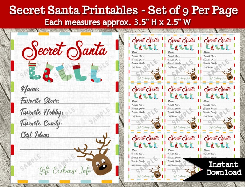 Secret Santa Label Template