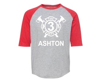 fireman birthday shirt