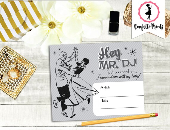 Song Request Card DJ Song Request Card by ConfettiPrintsShop