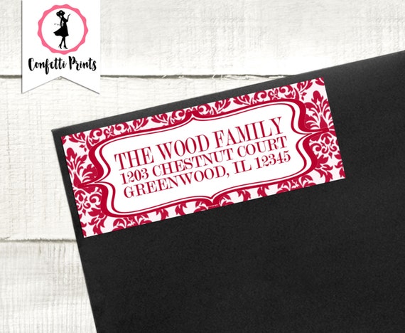 Custom Return Address Label | Custom Address Labels | Holiday Address Label | Address Stickers | Personalized | Printable - DANDY DAMASK Il_570xn