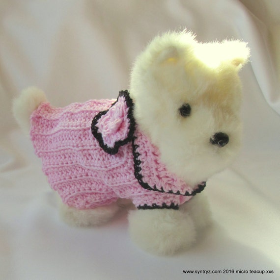 SYNTRYZ Stitches Micro Teacup Hand crocheted Dog Sweaters