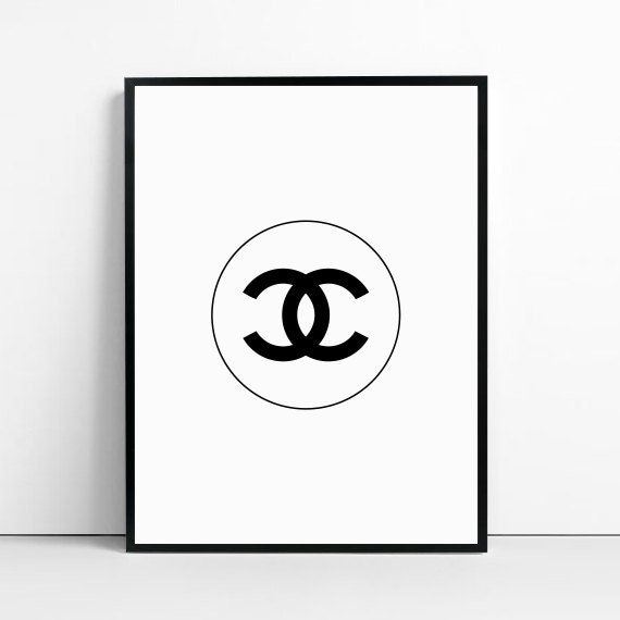 Chanel Print black and white chanel typographic art by GorgeousGD