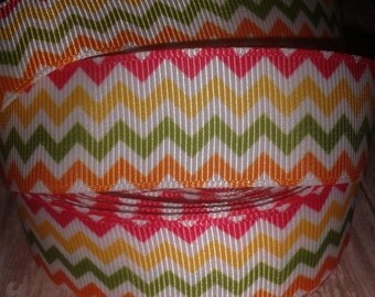 Fall Chevron Print Grosgrain Ribbon
