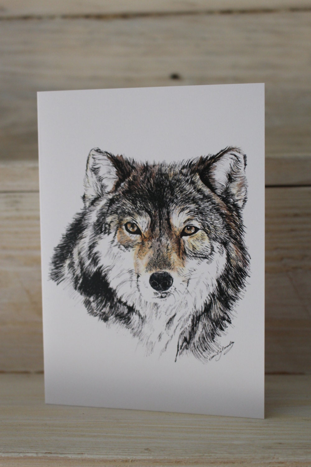 Blank Wolf Greeting Card