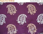 Flat 25% Off Paisley Block Printed Indian Cotton Fabric in Purple Color by Yard Flat 25% Off Paisley Block Printed Indian Cotton Fabric in Purple Color by Yard