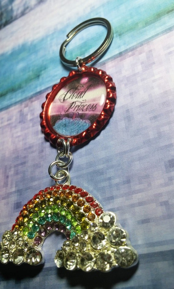 Vape cloud princess bottlecap keychain crystal by Slushpuppy777