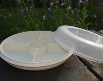 Vintage Tupperware Serving Center / Divided Serving Dish - Party Platter 1708