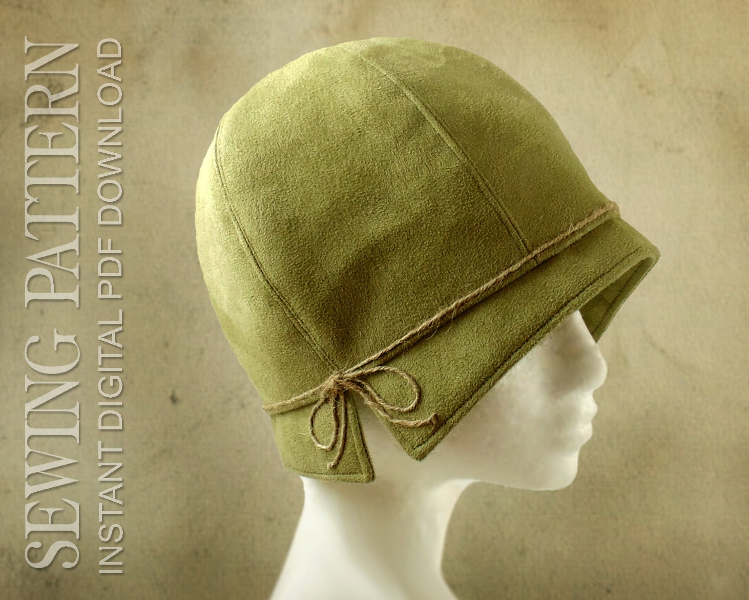 SEWING PATTERN Lois 1920s Twenties Cloche Fabric Hat for