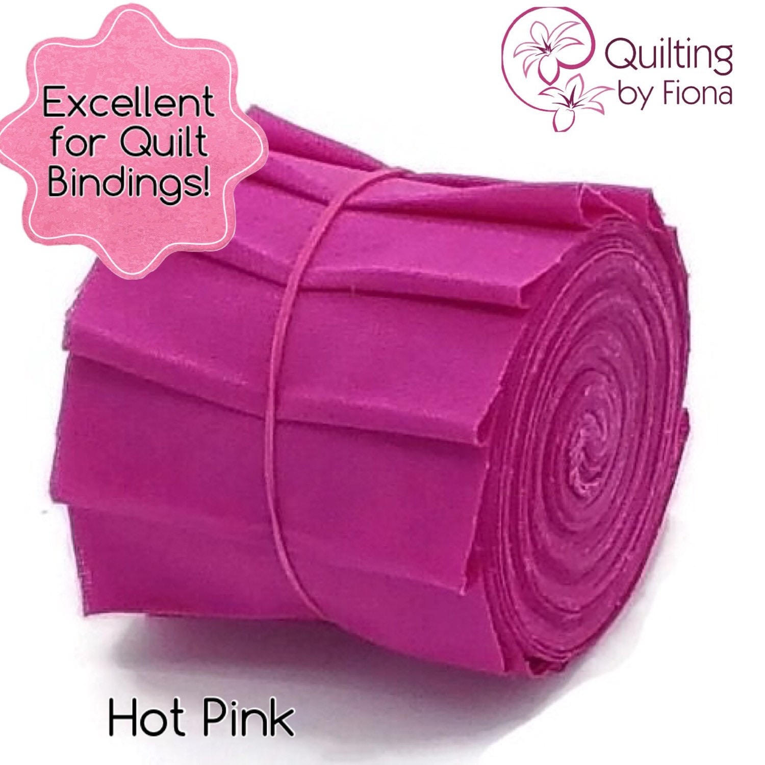 Hot Pink PreCut Quilt Binding Fabric Strips 2.25 inch
