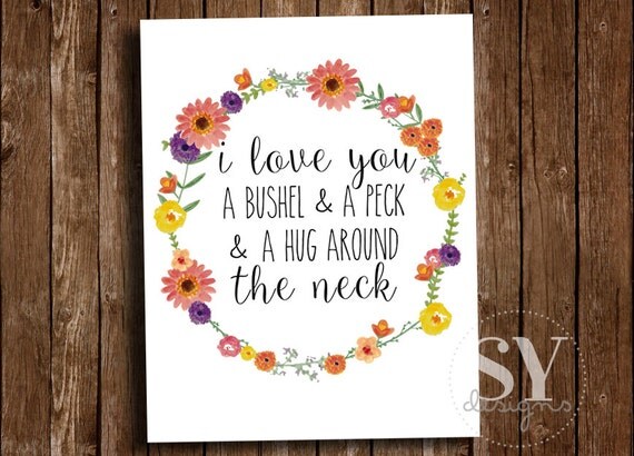 A Bushel And A Peck Printable 8x10 by SimplyYoursDesigns on Etsy